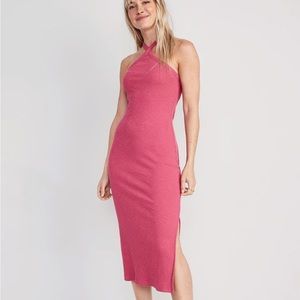 Old Navy - Fitted Rib Knit Halter MIDI Dress